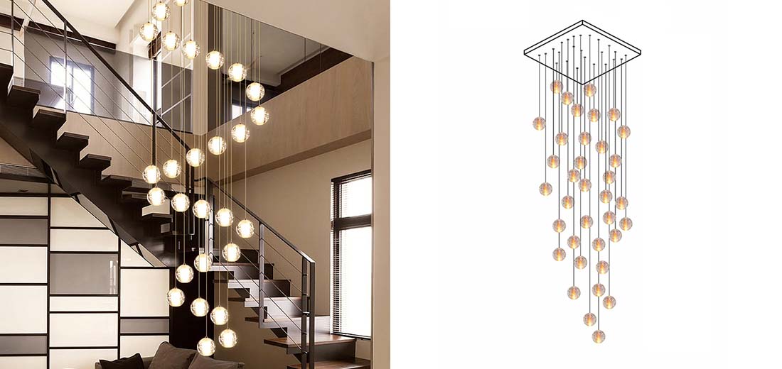 large crystal bubble entryway chandelier light for sale